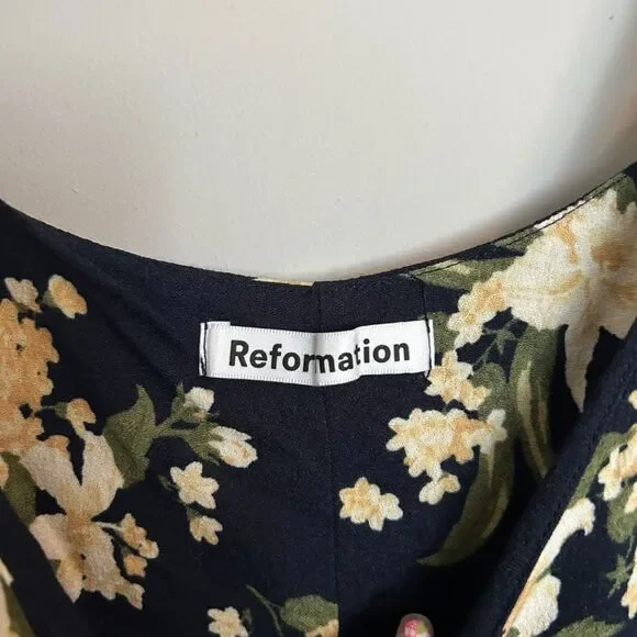 Reformation Puglia Dress Yolanda Floral Size 10 - Picture 5 of 8